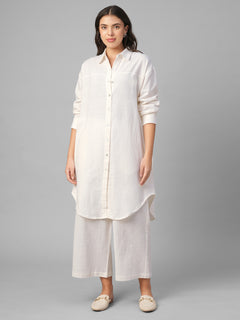 Women's Offwhite 100% Cotton Boxy Fit Kurta