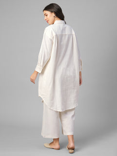 Women's Offwhite 100% Cotton Boxy Fit Kurta