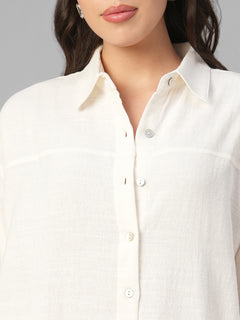 Women's Offwhite 100% Cotton Boxy Fit Kurta