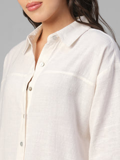 Women's Offwhite 100% Cotton Boxy Fit Kurta