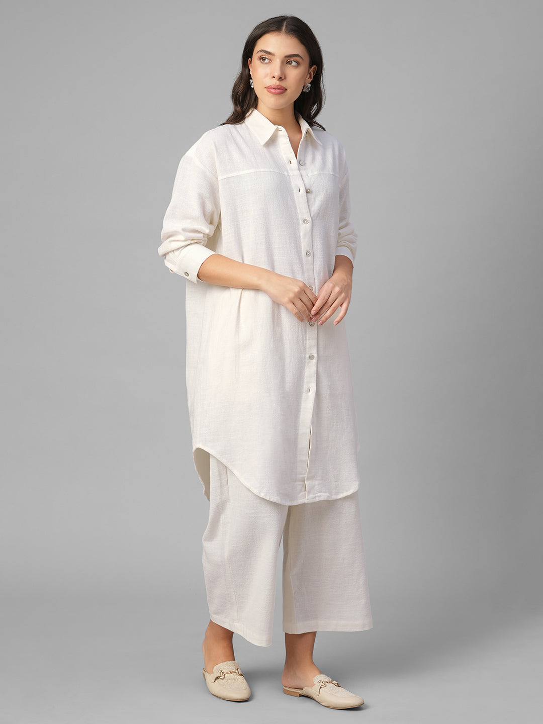 Women's Offwhite 100% Cotton Boxy Fit Kurta