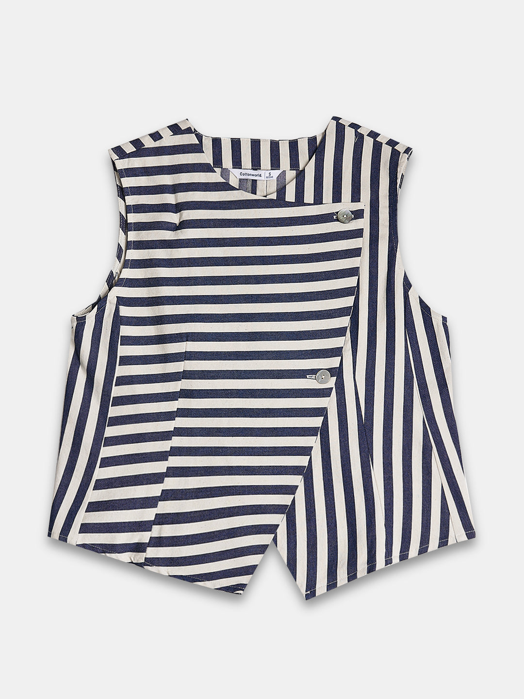 Women's Cotton Lycra Regular Fit Blouse Denim