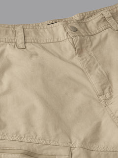Men's Beige Cotton Lycra Regular Fit Shorts
