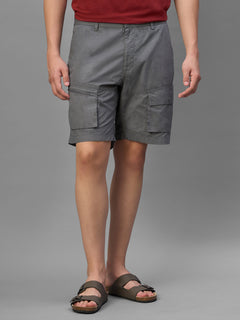Men's Grey Cotton Lycra Regular Fit Shorts