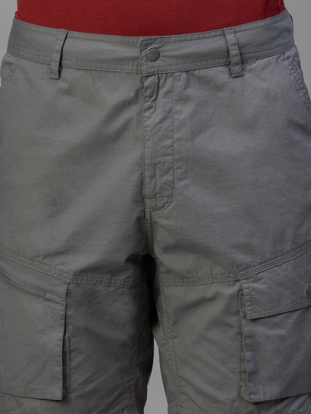 Men's Grey Cotton Lycra Regular Fit Shorts