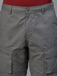 Men's Grey Cotton Lycra Regular Fit Shorts