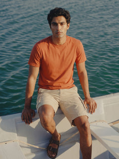 Men's Beige Cotton Lycra Regular Fit Shorts