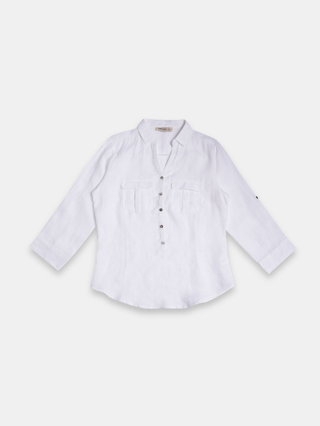 Women's 100% Linen Regular Fit Blouse White B