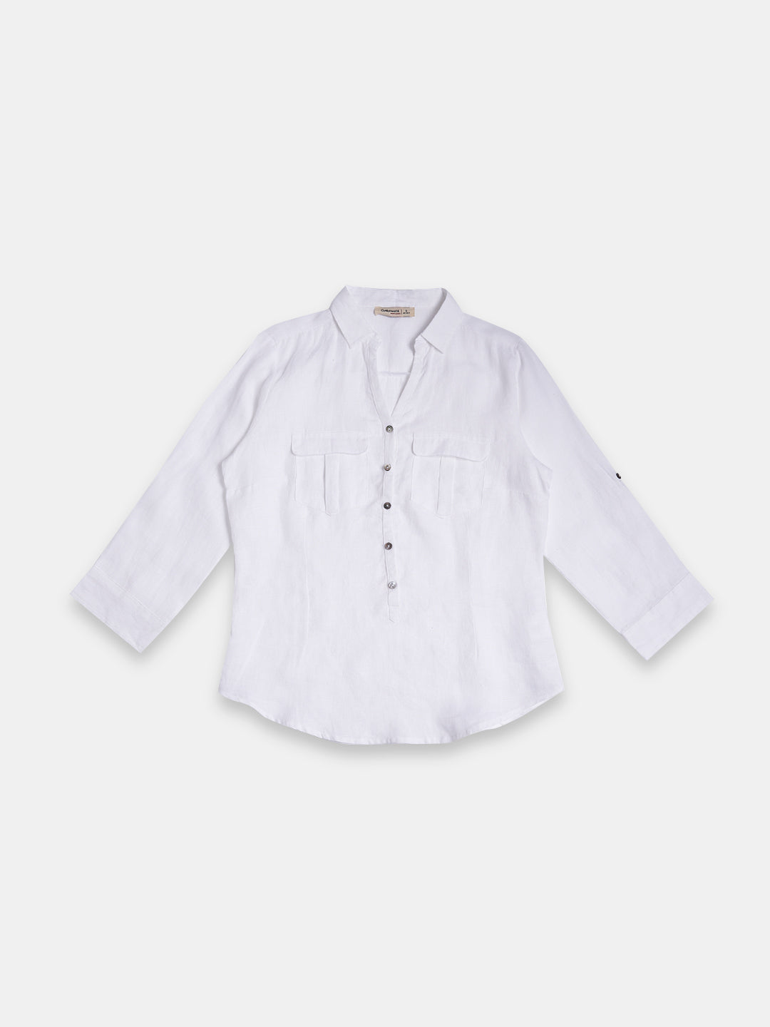 Women's 100% Linen Regular Fit Blouse White B
