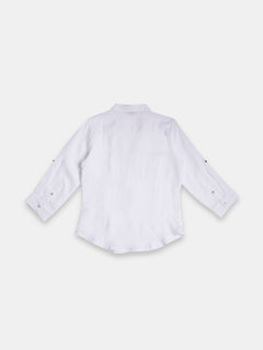 Women's 100% Linen Regular Fit Blouse White B