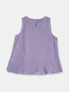 Women's 100% Linen Regular Fit Blouse Purple