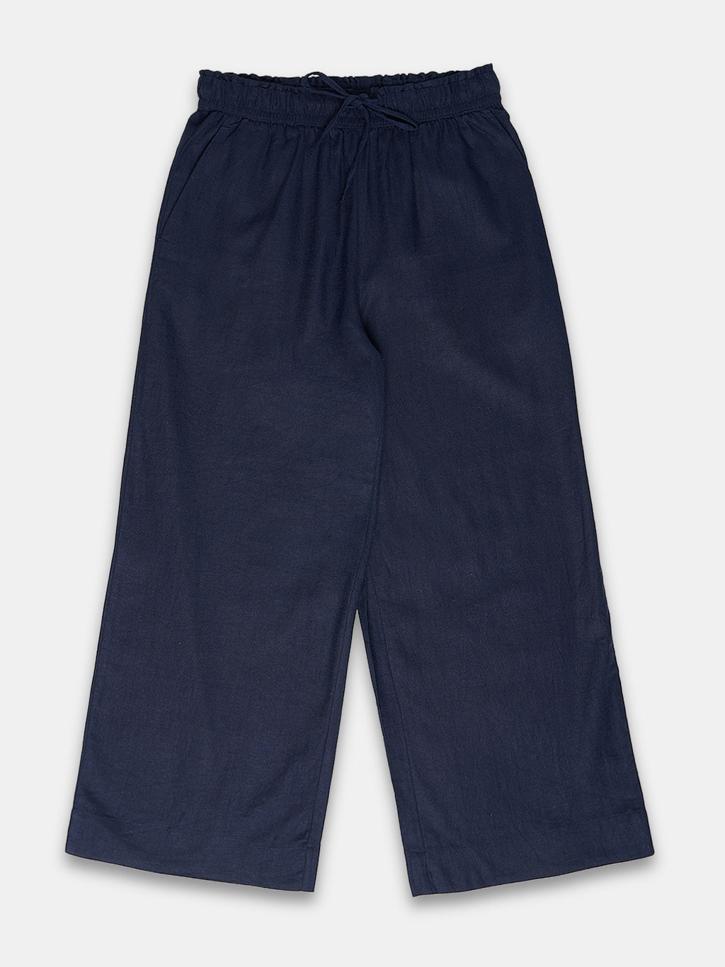 Women's Linen Blend Regular Fit Pant Navy