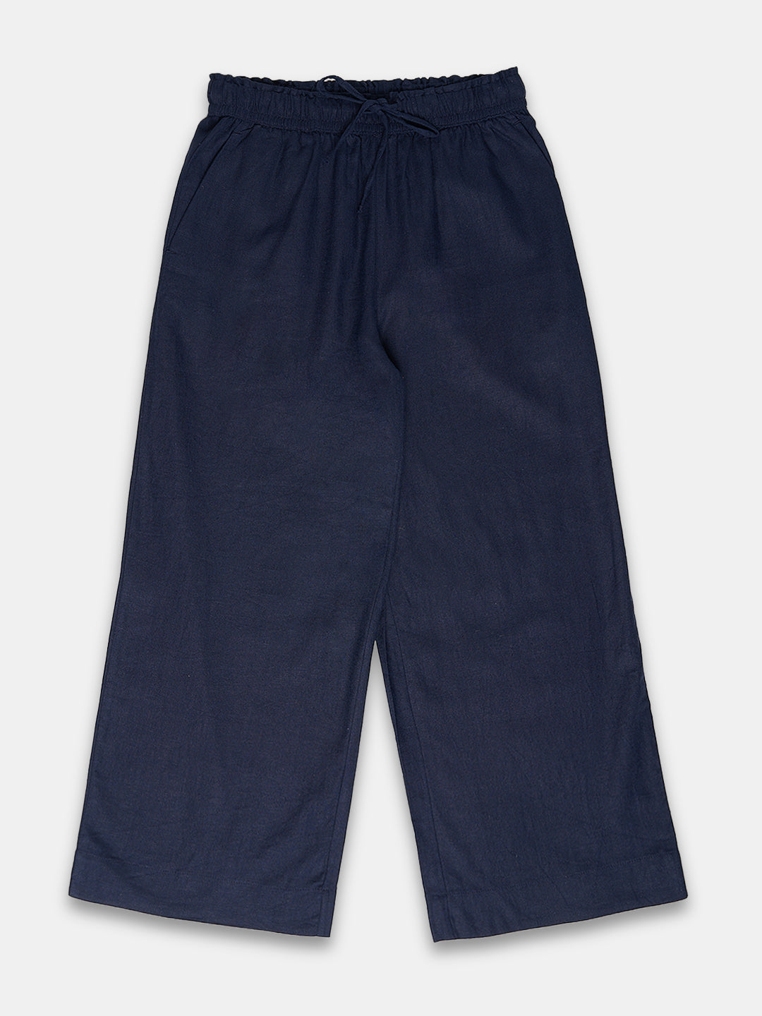 Women's Linen Blend Regular Fit Pant Navy