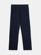 Women's Navy Cotton Elastane Regular Fit Knit Pant