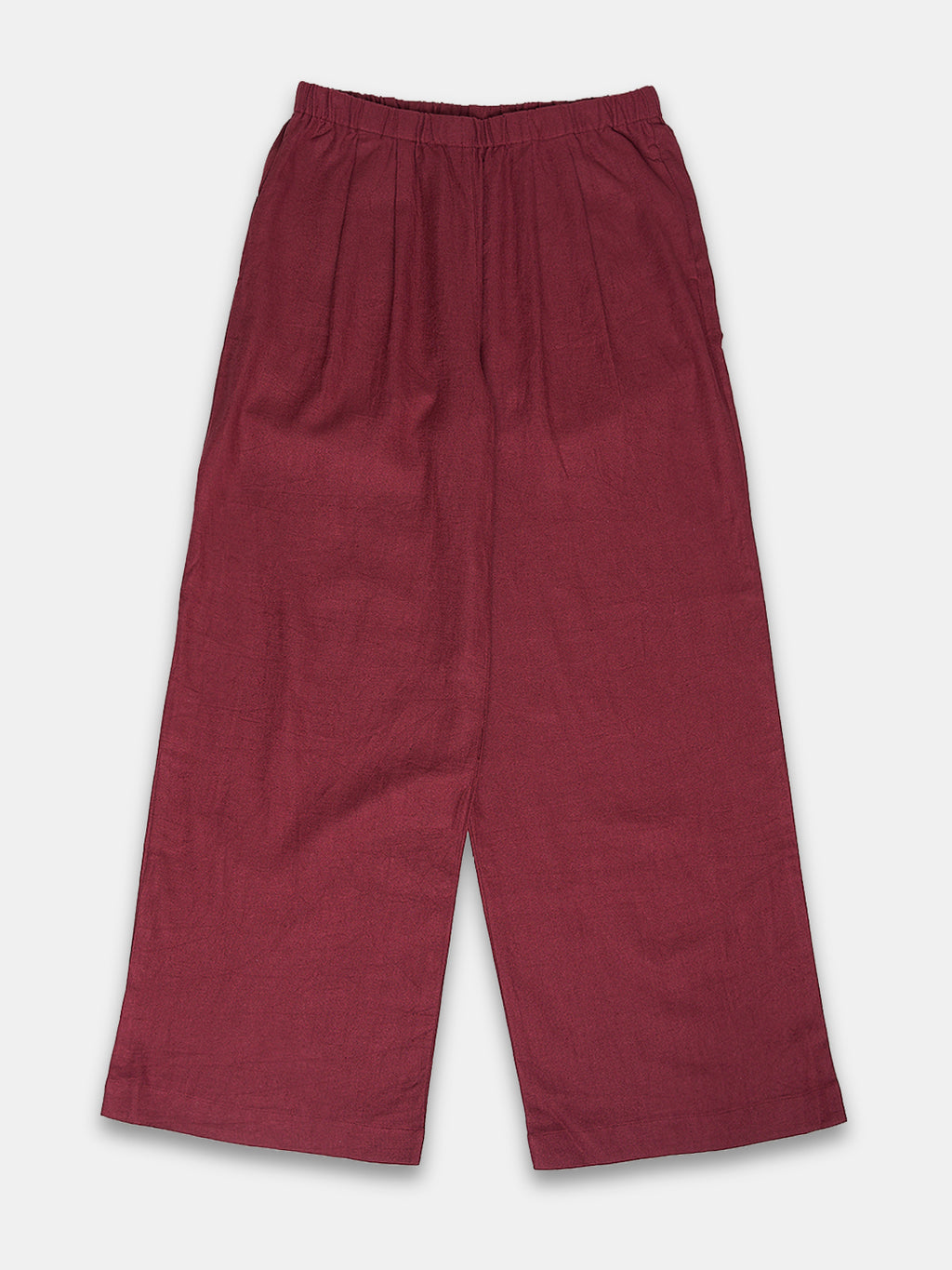 Women's Linen Viscose Regular Fit Pant Maroon