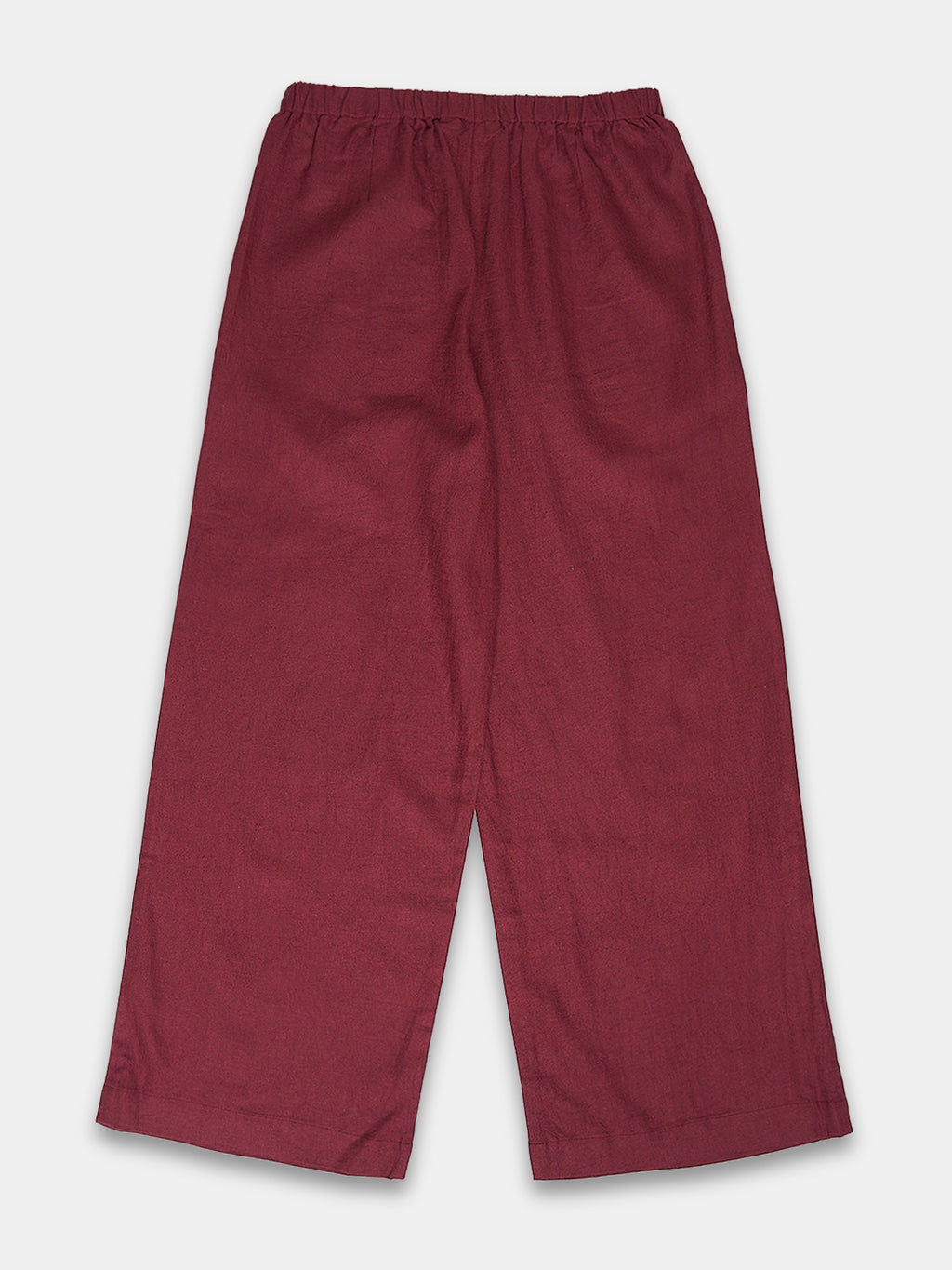 Women's Linen Viscose Regular Fit Pant Maroon