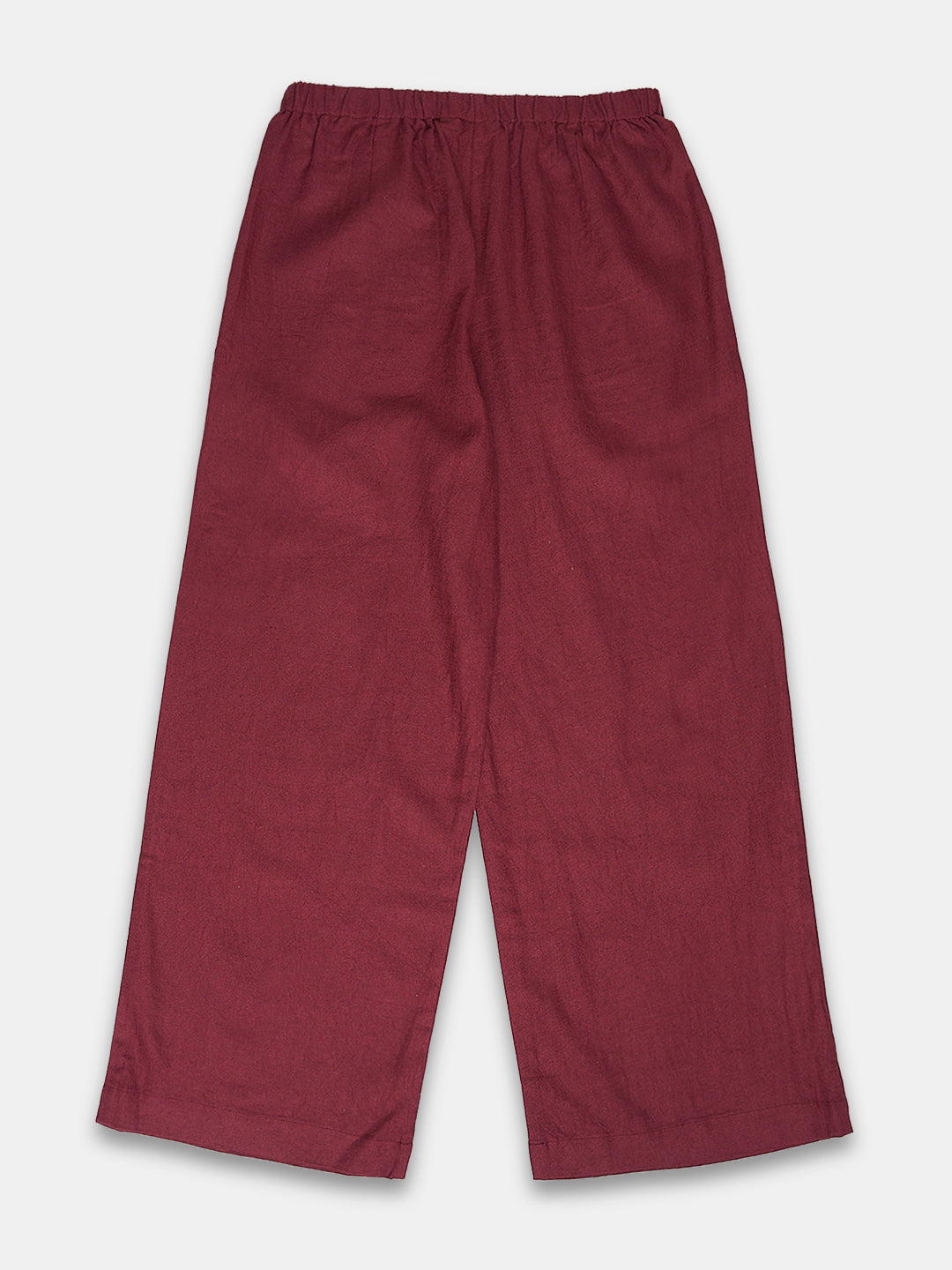 Women's Linen Viscose Regular Fit Pant Maroon