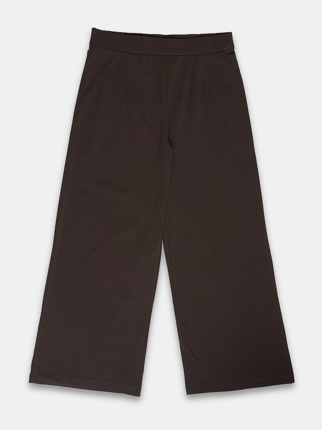 Women's Cotton Elastane Regular Fit Knit Pant Brown