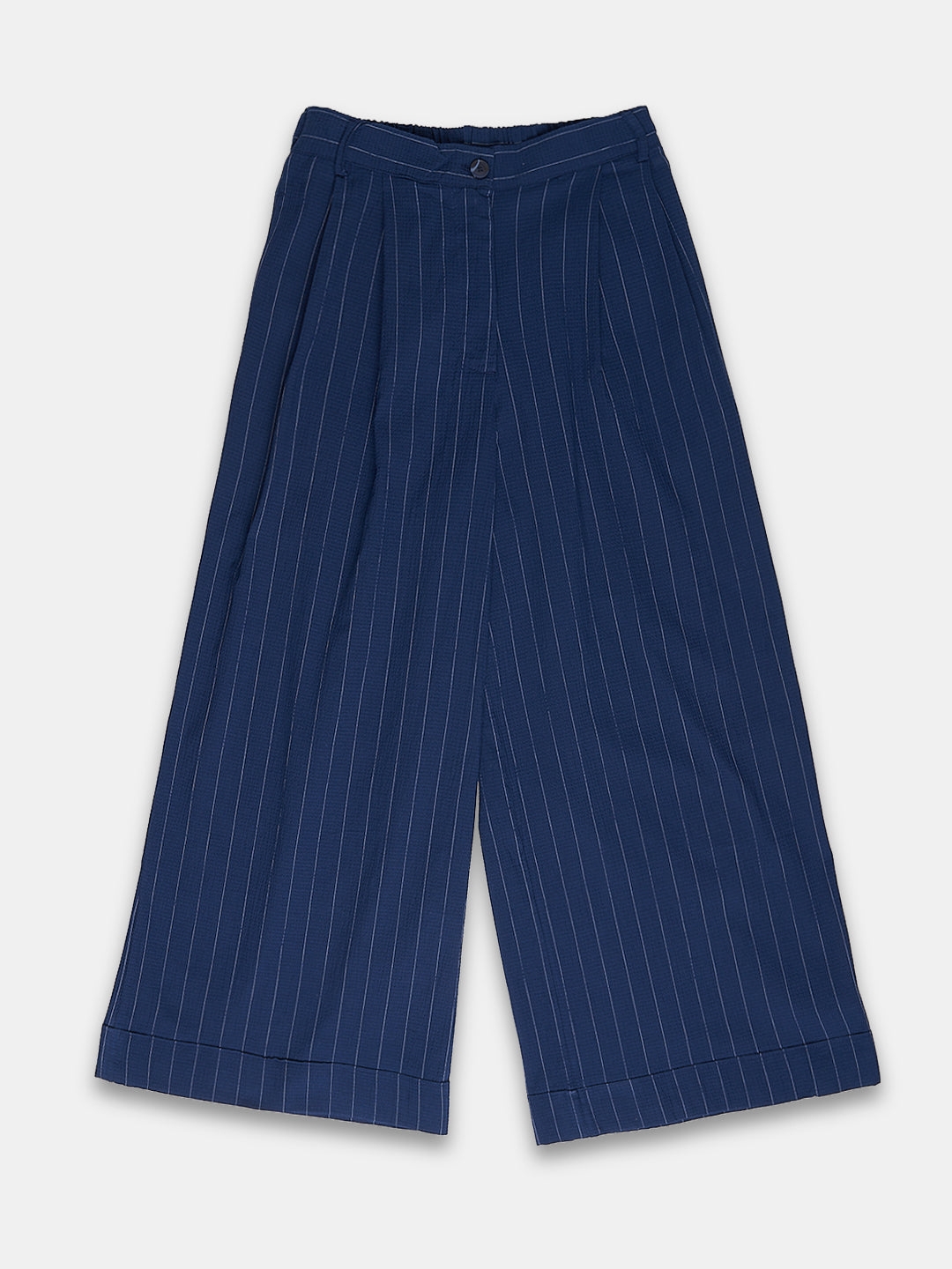 Women's Cotton Lycra Regular Fit Pant Navy