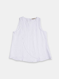Women's 100% Linen Regular Fit Blouse White A
