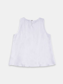Women's 100% Linen Regular Fit Blouse White A