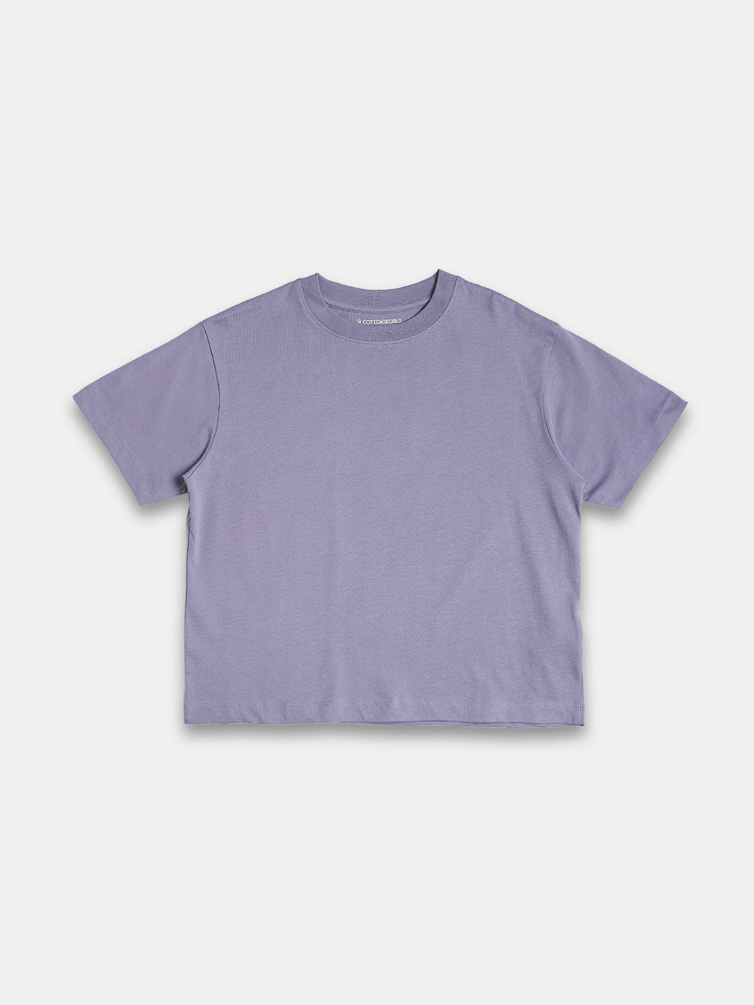 Women's 100% Cotton Regular Fit Tshirt Lavender