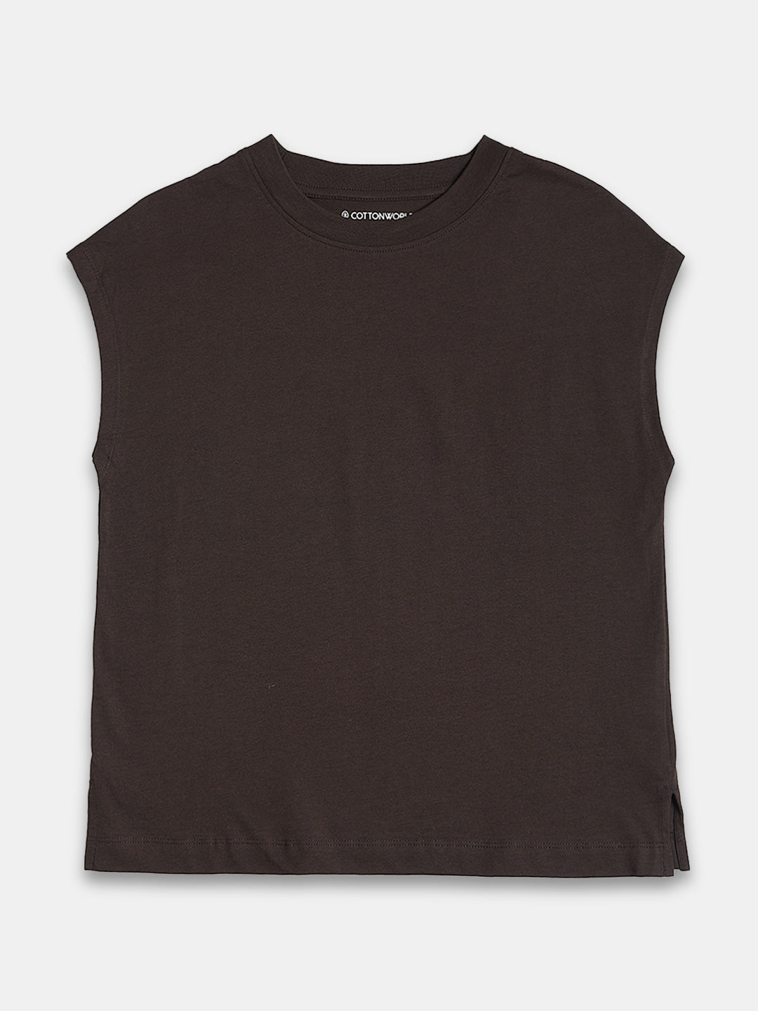 Women's 100% Cotton Regular Fit Tshirt Brown