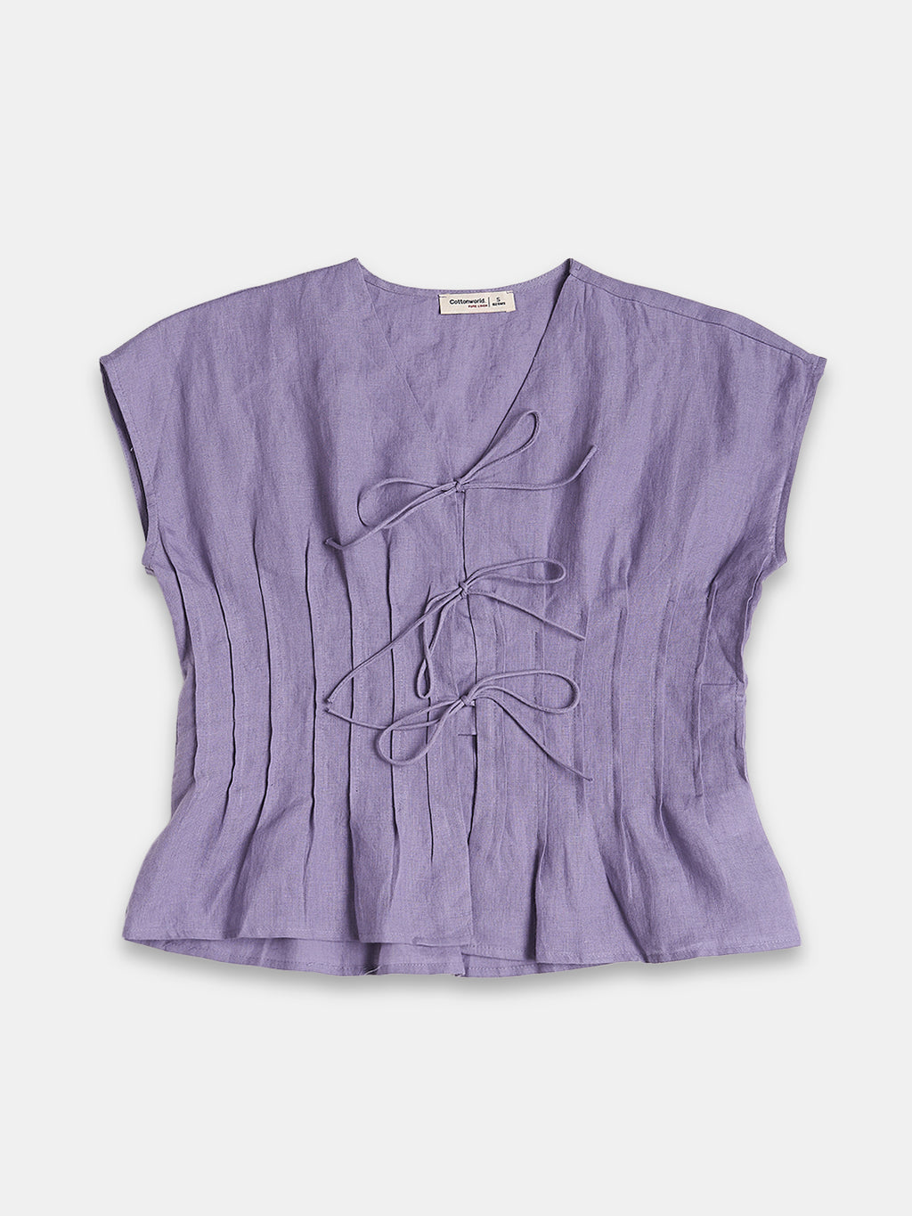Women's 100% Linen Regular Fit Blouse Purple