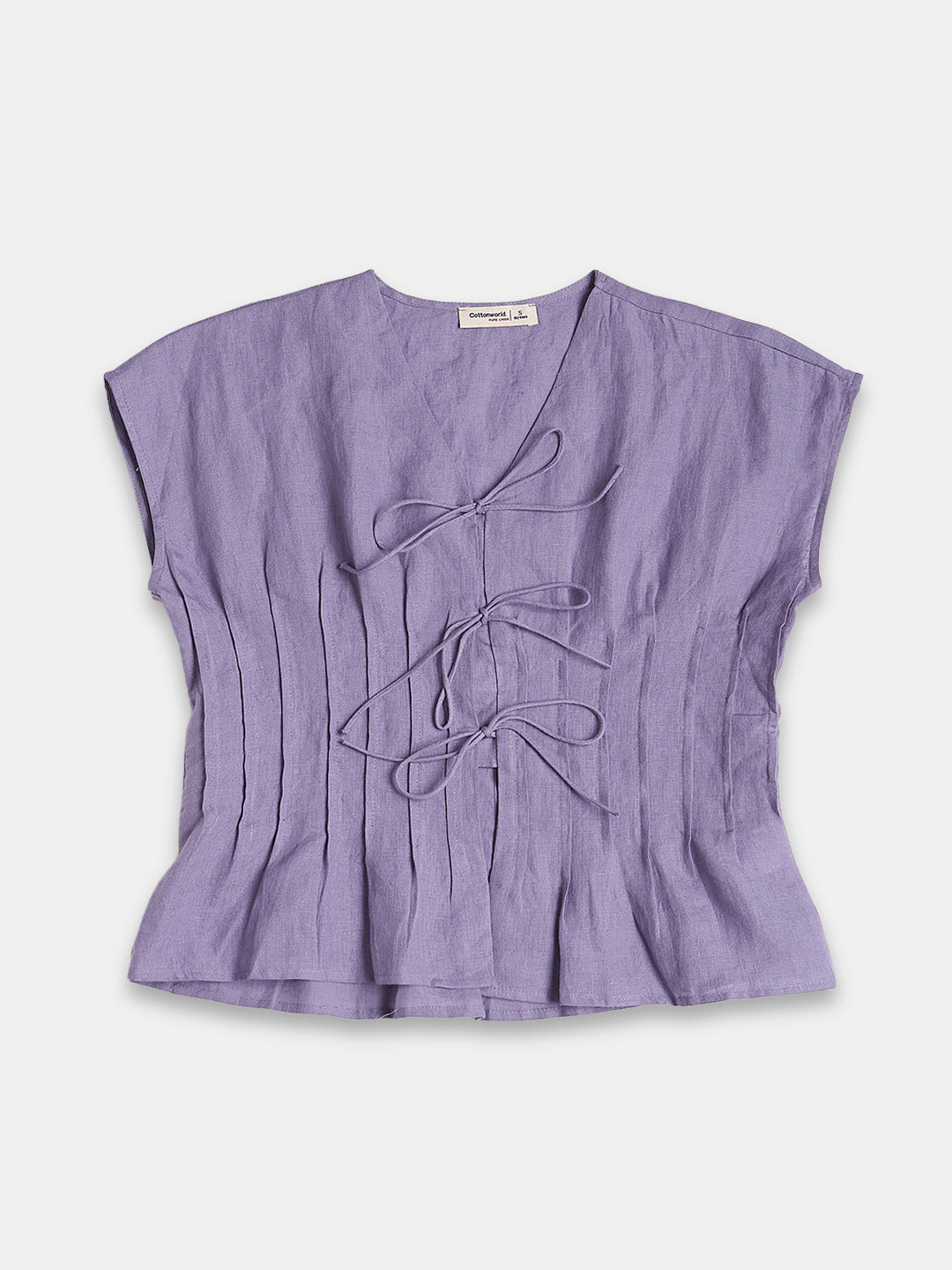 Women's 100% Linen Regular Fit Blouse Purple