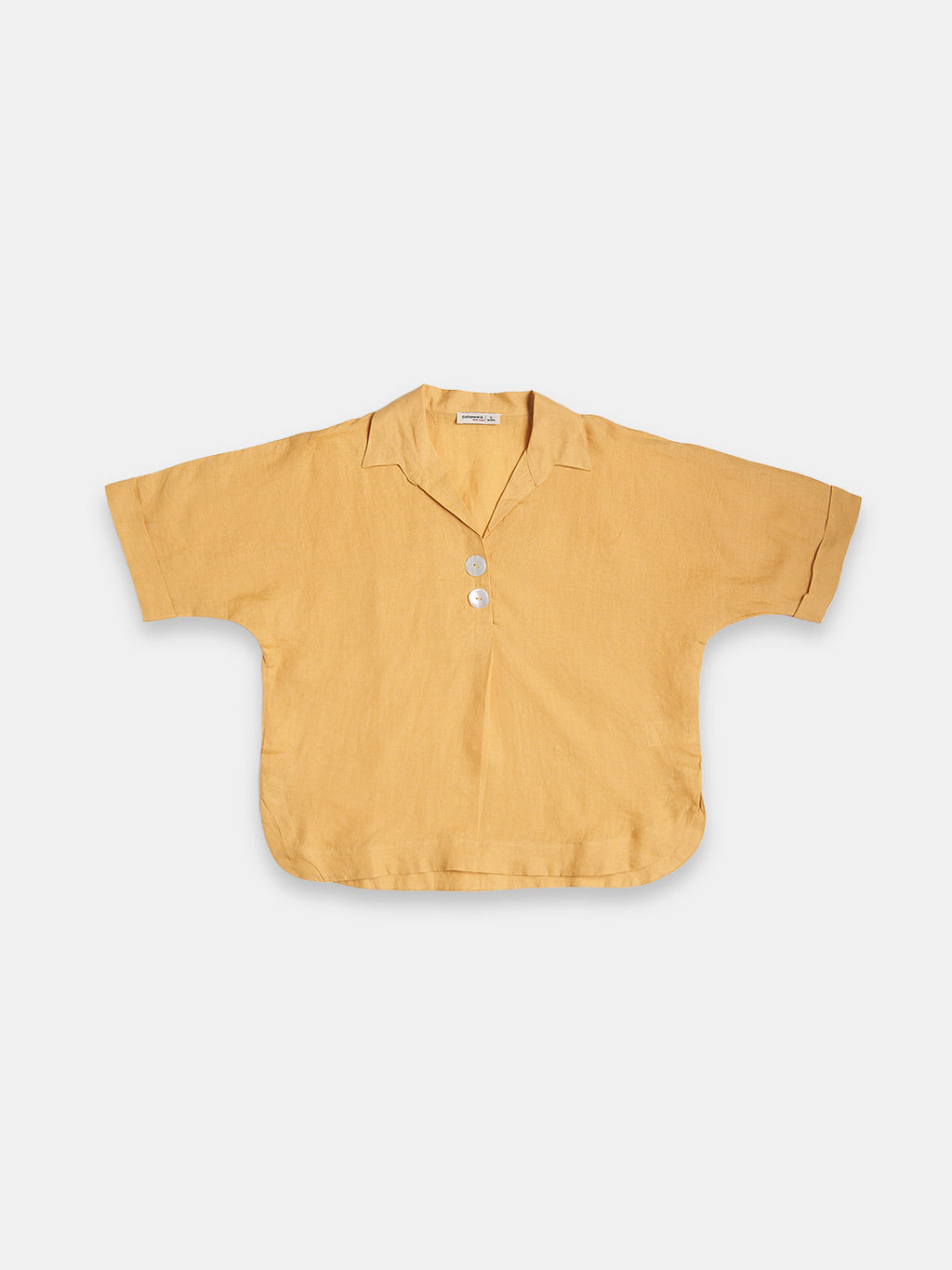 Women's 100% Linen Boxy Fit Blouse Yellow