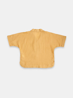 Women's 100% Linen Boxy Fit Blouse Yellow