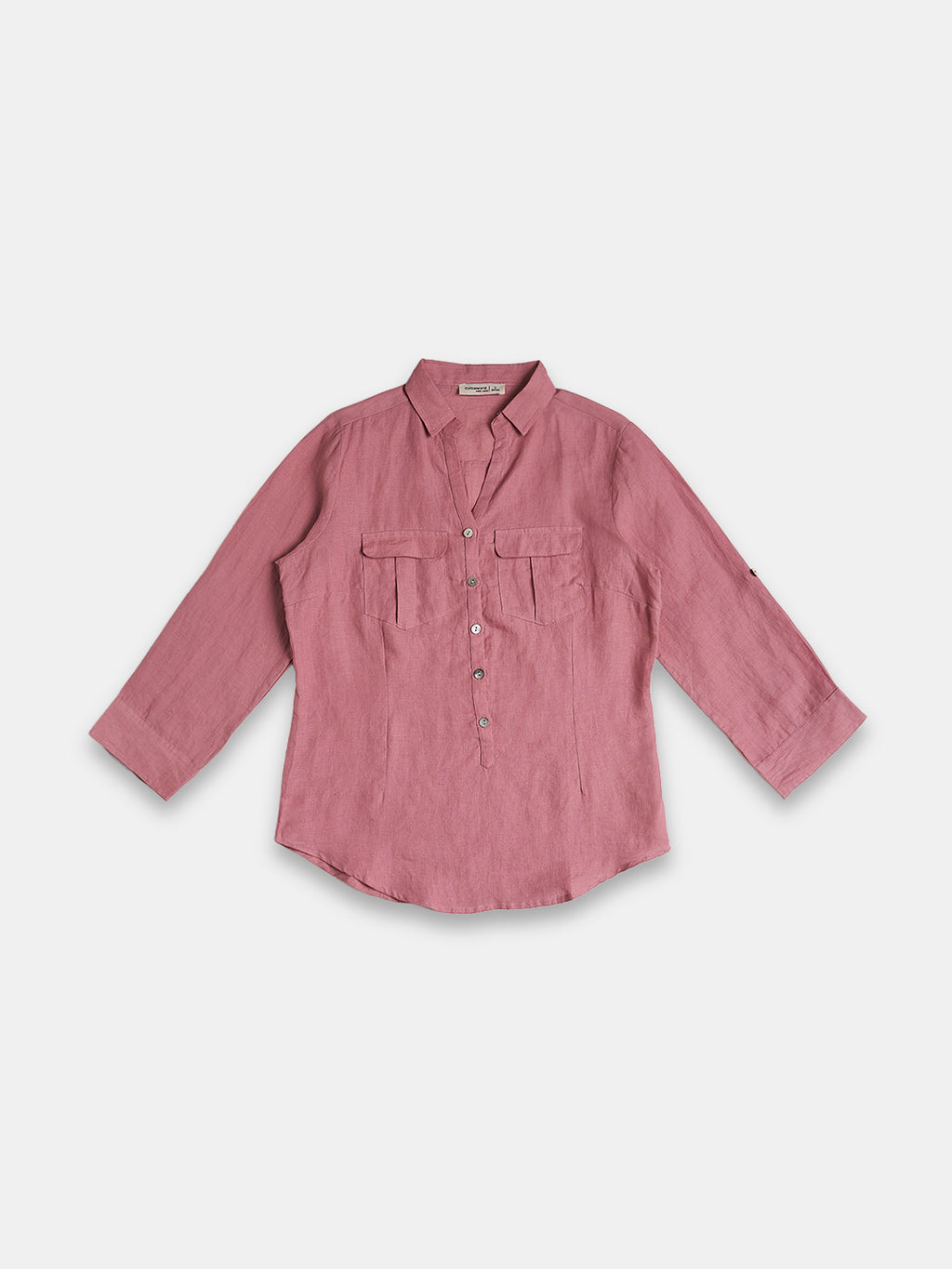 Women's 100% Linen Regular Fit Blouse Rose