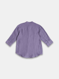 Women's 100% Linen Regular Fit Blouse Purple