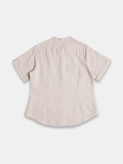Women's Linen Cotton Regular Fit Blouse Sand