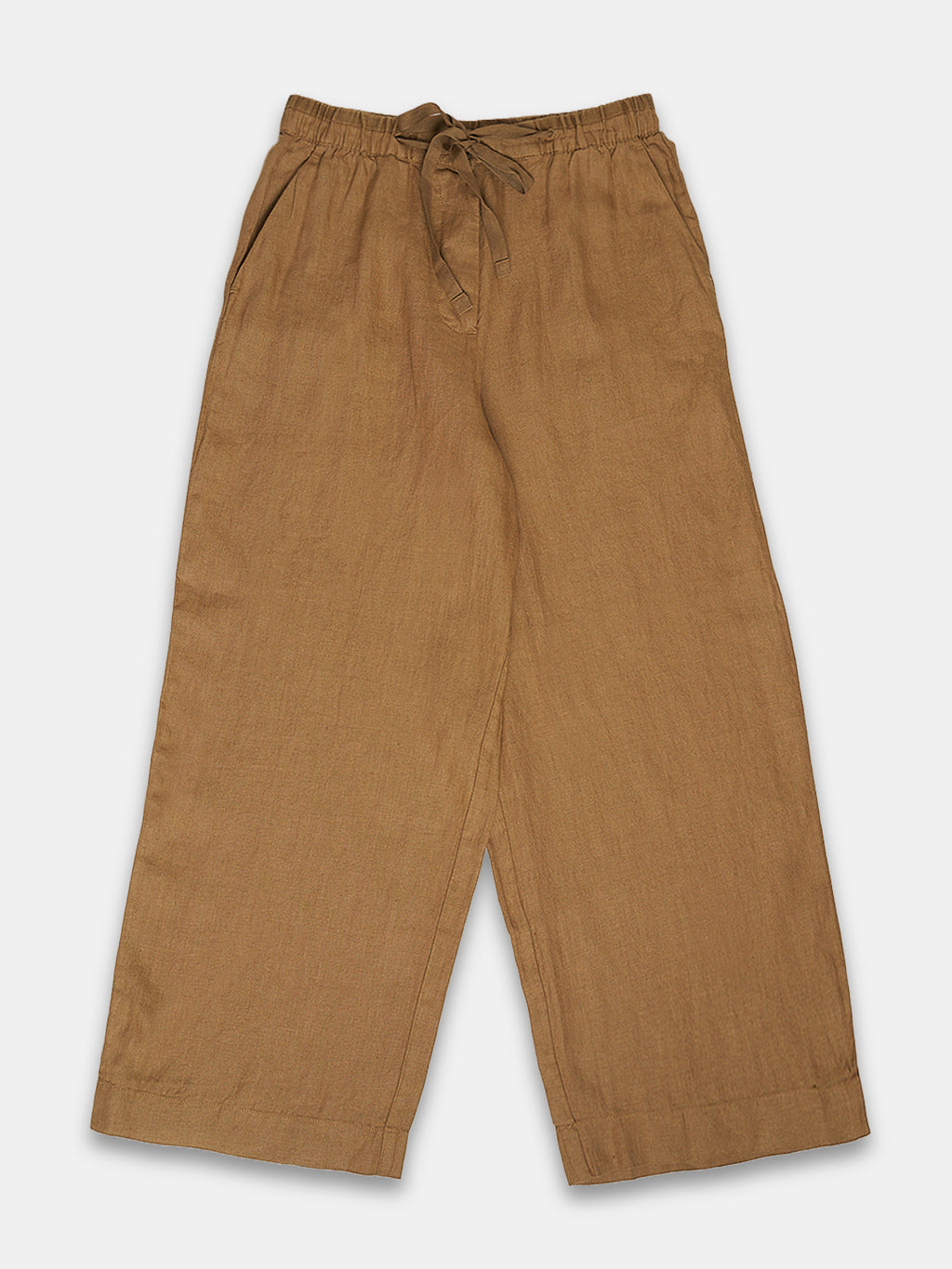 Women's 100% Linen Regular Fit Pant Mustard