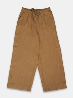Women's 100% Linen Regular Fit Pant Mustard