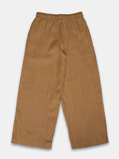 Women's 100% Linen Regular Fit Pant Mustard