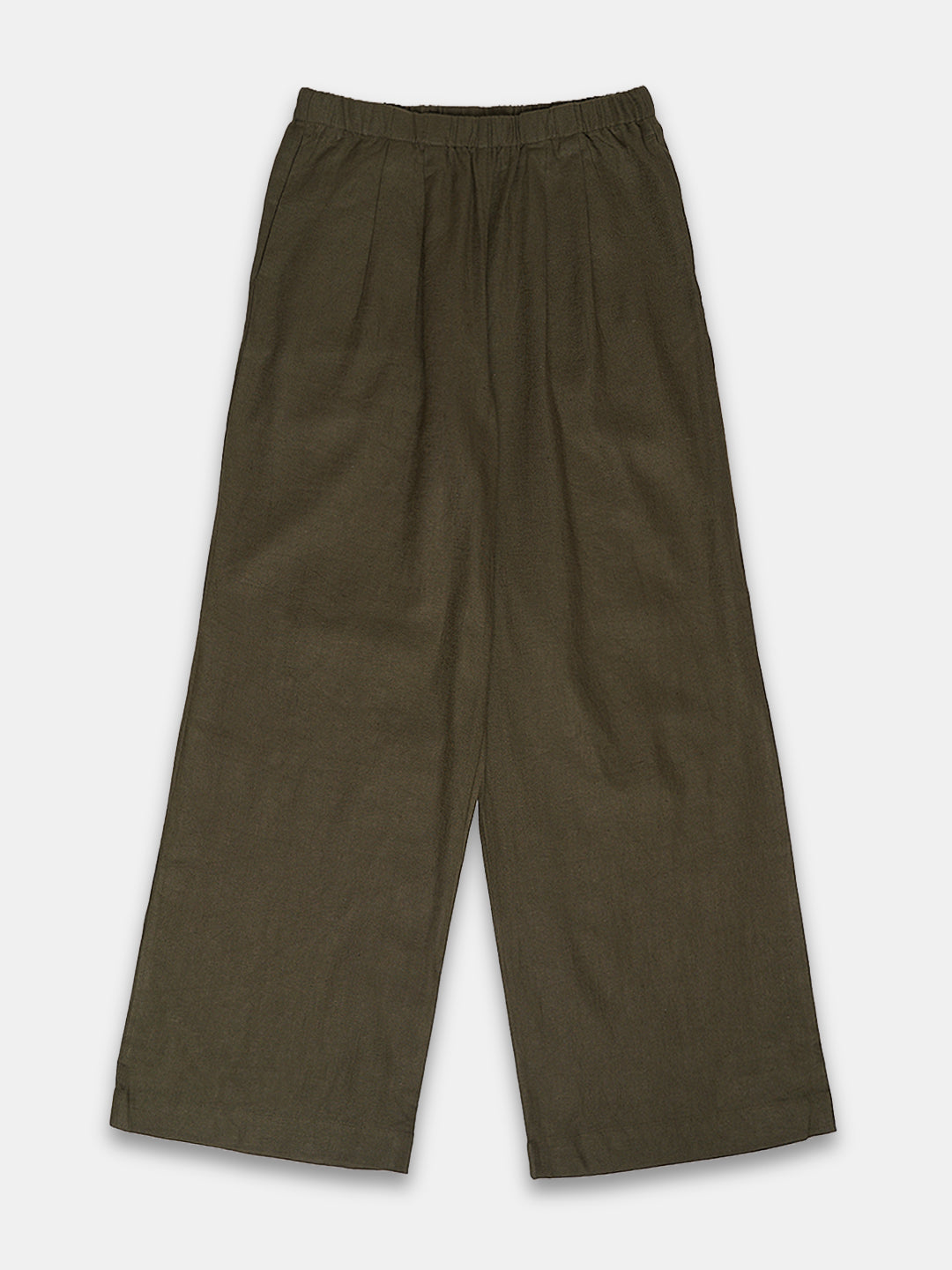 Women's Linen Viscose Regular Fit Pant Olive