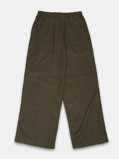 Women's Linen Viscose Regular Fit Pant Olive