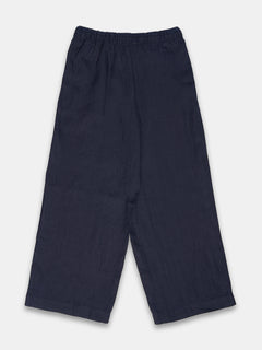Women's 100% Linen Regular Fit Pant Navy