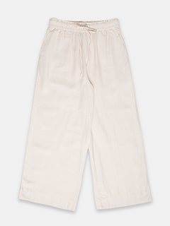 Women's Linen Blend Regular Fit Pant Offwhite