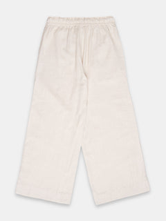 Women's Linen Blend Regular Fit Pant Offwhite