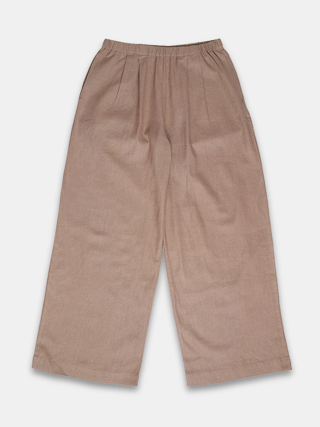 Women's Linen Viscose Regular Fit Pant Beige