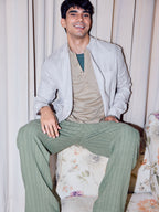 Men's Khaki Linen Cotton Slim Fit Shirt