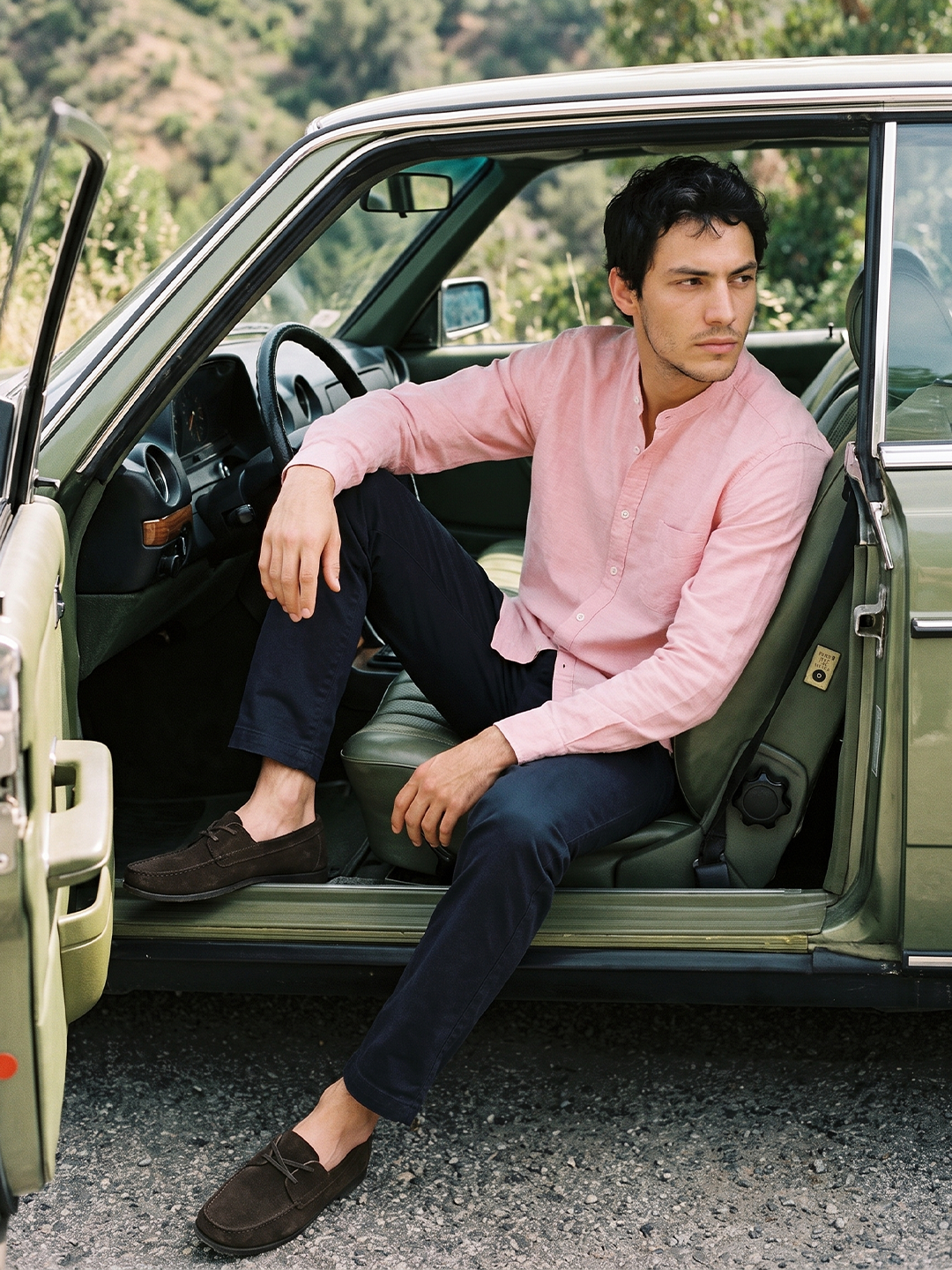 Men's Pink 100% Cotton Regular Fit Shirt