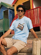 Men's Blue 100% Organic Cotton Regular Fit Tshirt