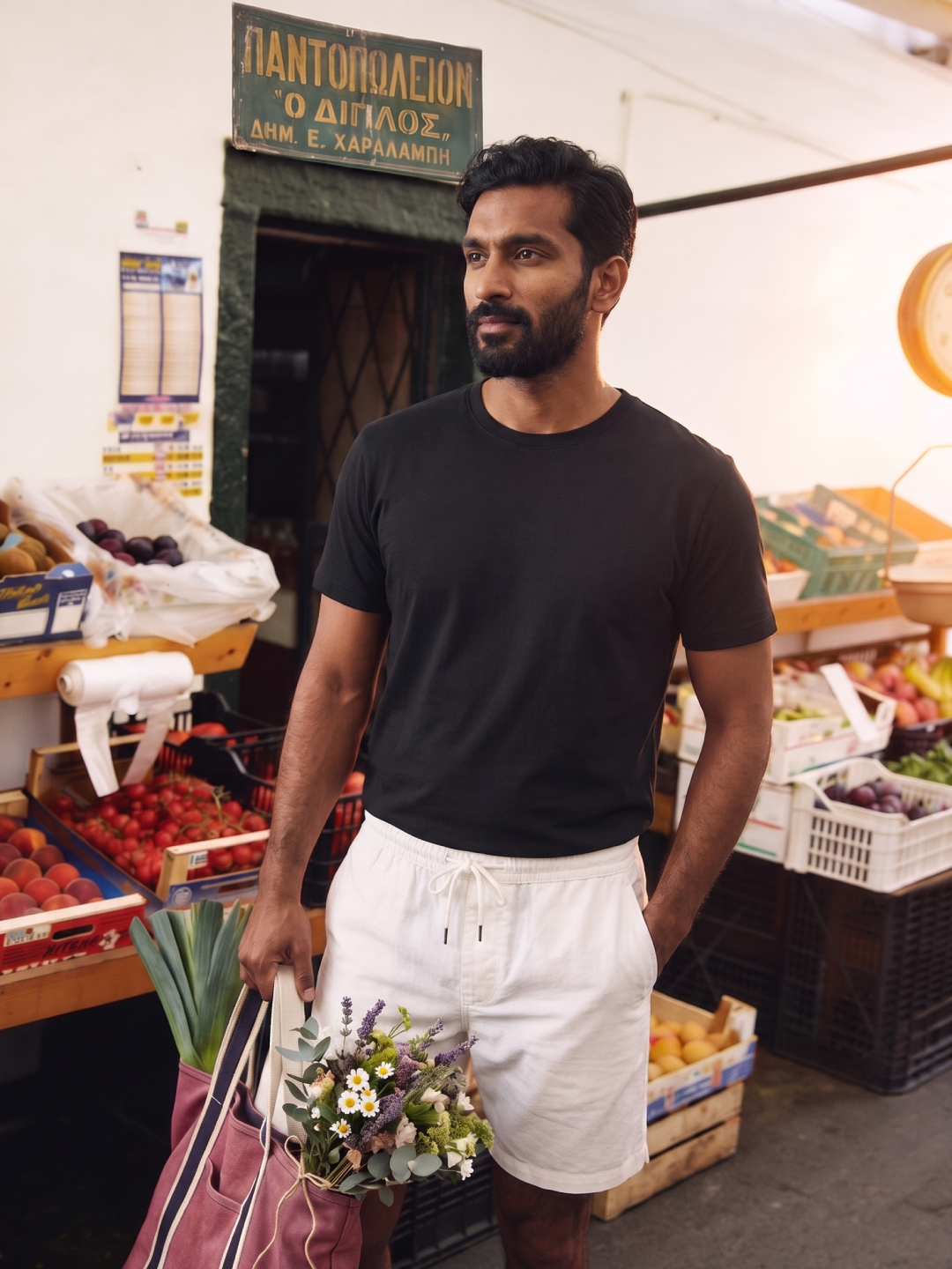Men's Black 100% Organic Cotton Regular Fit Tshirt