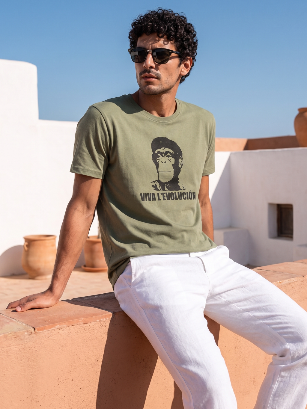 Men's 100% Organic Cotton Regular Fit Tshirt Olive