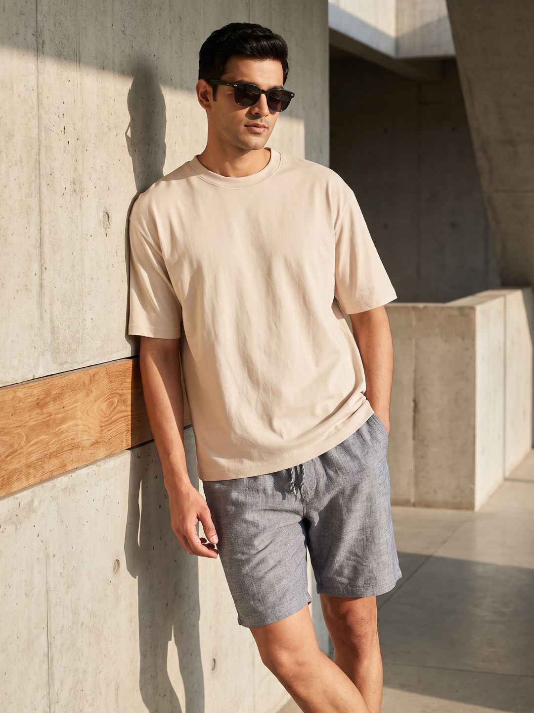 Men's 100% Cotton Relax Fit Tshirt Natural