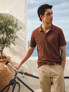 Men's 100% Cotton  Regular Fit Tshirt Brick